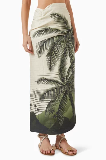 Mapara Reversible Wrap Skirt in Linen