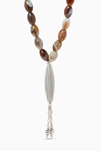 Agate Worry Bead Bracelet in Sterling Silver