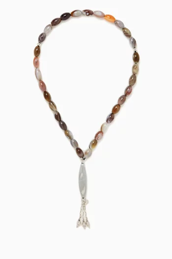 Agate Worry Bead Bracelet in Sterling Silver