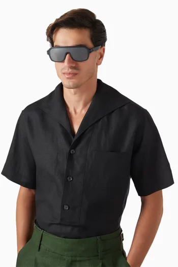 Oversized Aviator Sunglasses in Acetate