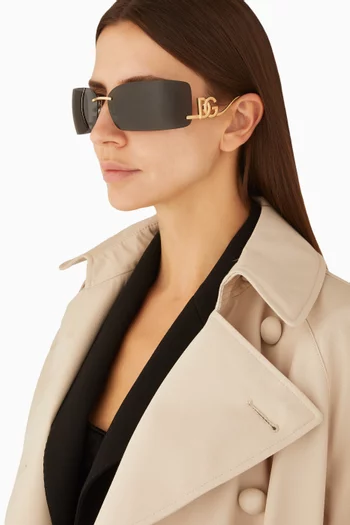 Rectangle Sunglasses in Metal