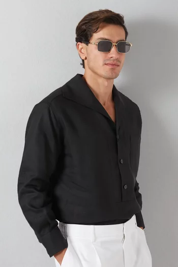 نظارة شمسية بإطار مستطيل معدن