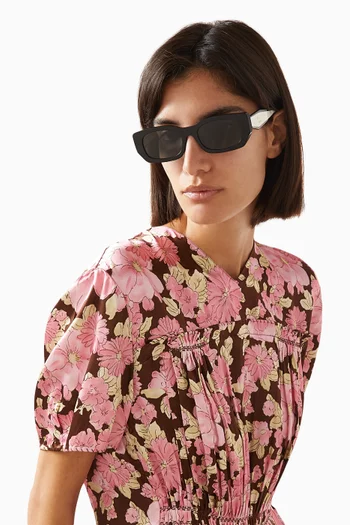 نظارة شمسية بإطار مستطيل أسيتات