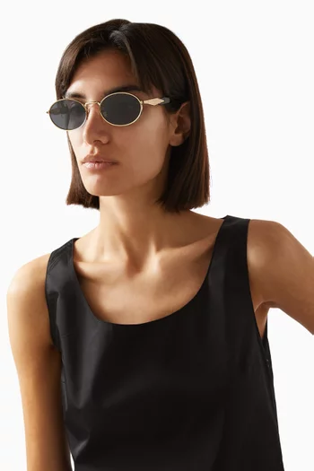 Oval Sunglasses in Metal