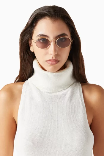 Oval Sunglasses in Metal