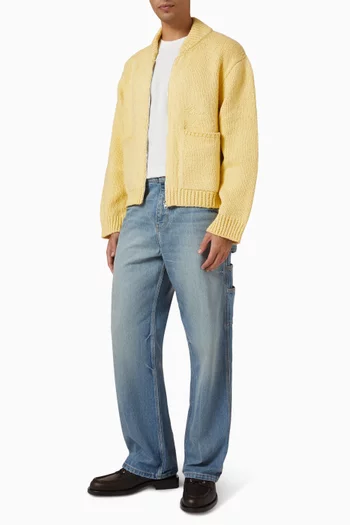 Wide Leg Carpenter Pants in Cotton Denim