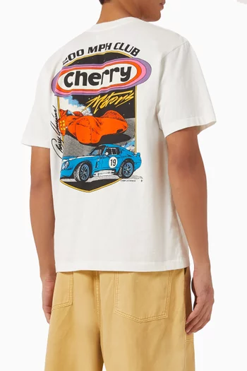 تي شيرت كلاسيكي بعبارة Cherry Motors قطن