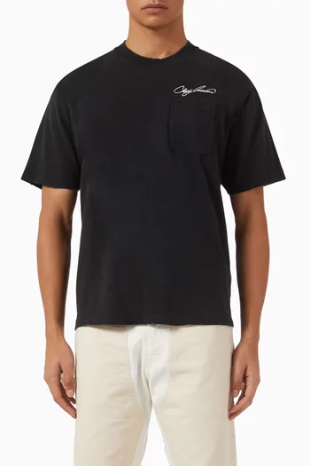 Cherry American Distressed Pocket T-shirt in Cotton