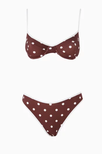 Bow Contrast Bikini Set
