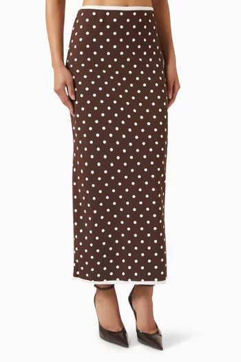 Contrast-trim Maxi Skirt in Jersey
