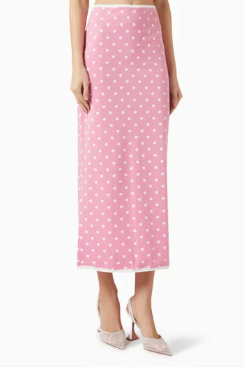 تنورة طويلة بأشرطة بلون مغاير جيرسيه