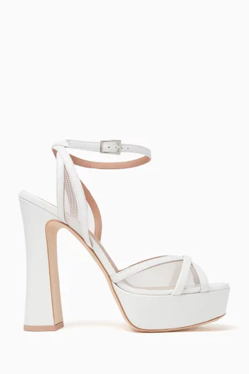 Sylvie 125 Platform Sandals in Mesh & Nappa