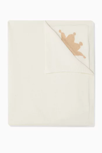 Knitted Crown Blanket in Cashmere-blend