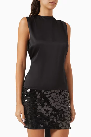 بلوزة بوشاح درابيه حرير