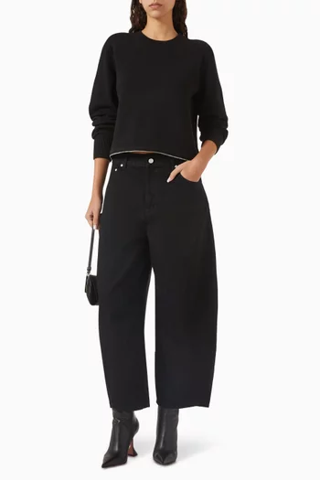 Crop Crewneck Sweater in Organic Cotton