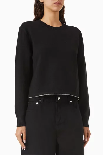 Crop Crewneck Sweater in Organic Cotton