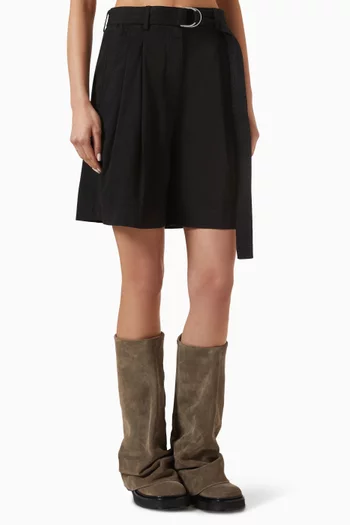 High-waist Shorts in Cotton Twill