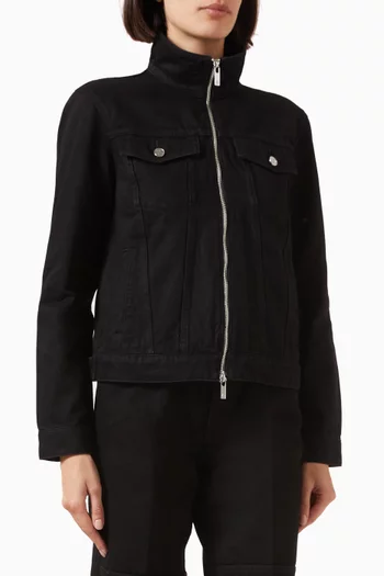 Zip Trucker Jacket in Denim