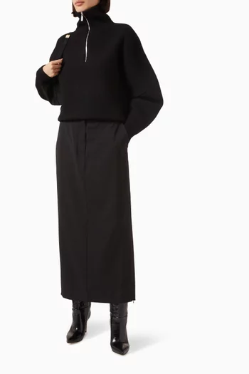 سترة بملمس ناعم وسحاب منسوجة