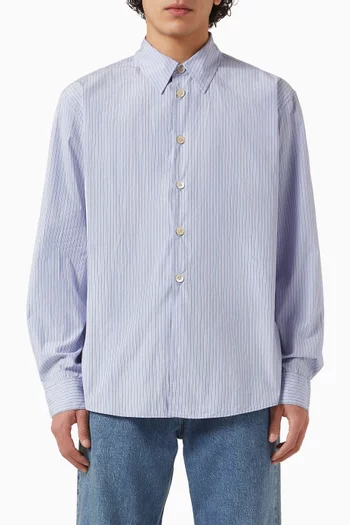 Beyond Typewriter Stripe Shirt in Cotton-poplin