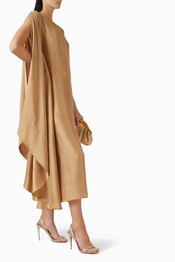 One-shoulder Kaftaan Maxi Dress in Silk