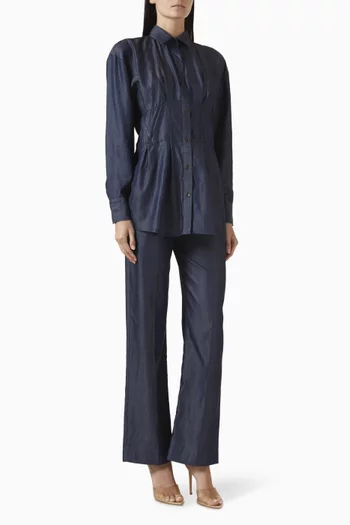 Corset-waisted Pants in Cambray