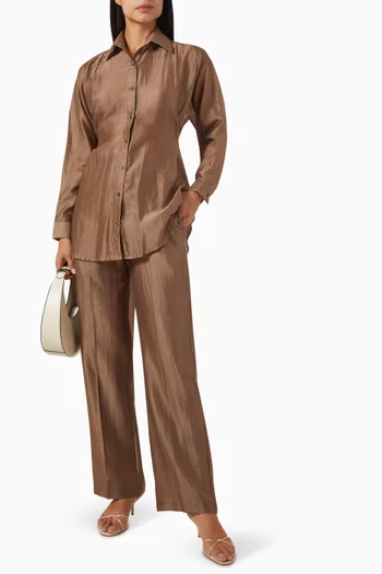 Belted Shirt & Pants Set