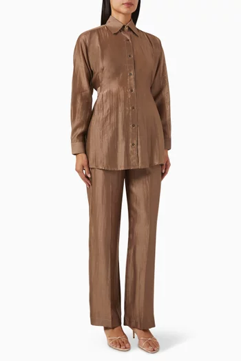 Belted Shirt & Pants Set