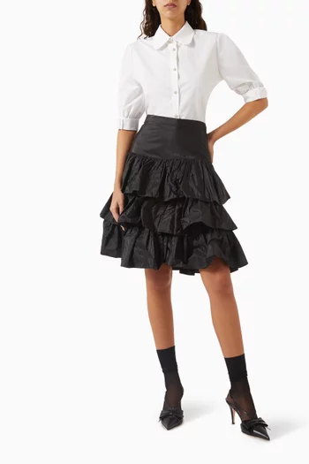 Bow-detail Shirt in Cotton Poplin