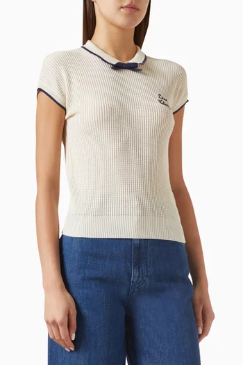 Bow-detail Top in Cotton Blend