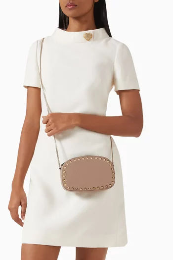 Mini Rockstud Crossbody Bag in Grainy Calfskin