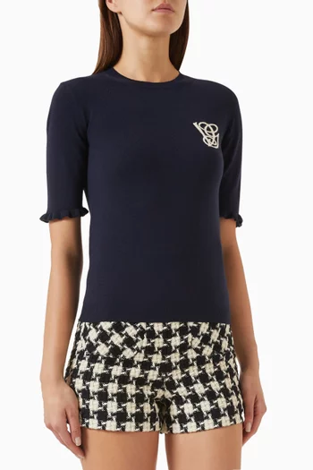 VG Embroidered Top in Wool