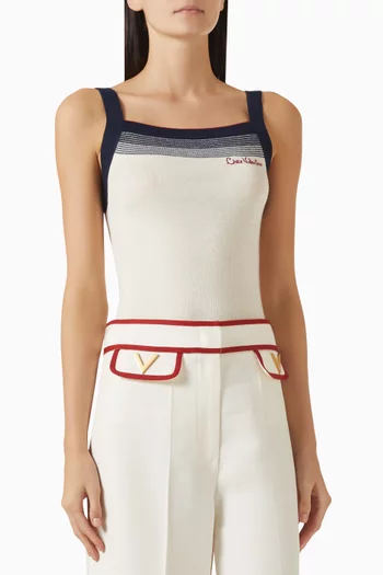 Chez Embroidered Top in Wool