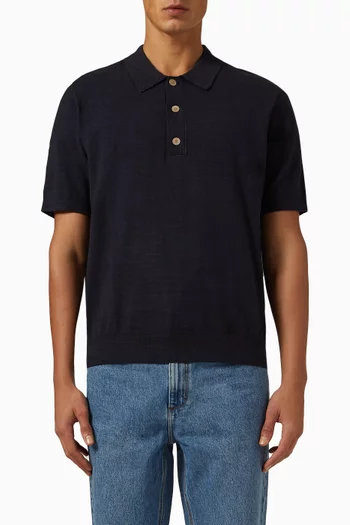 Turin Polo Shirt in Slub Knit