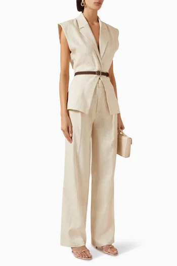 Twin Pleat Pants in Linen