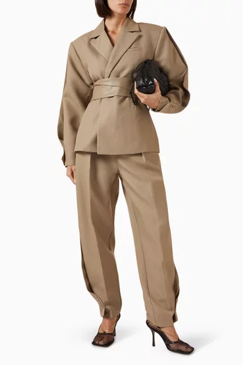 Twist Tailored Belted Blazer