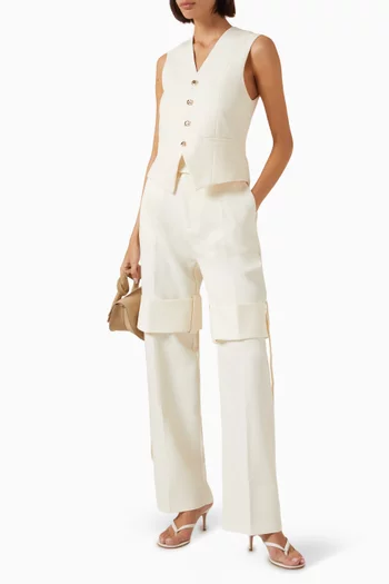 Pleated Waistcoat in Linen