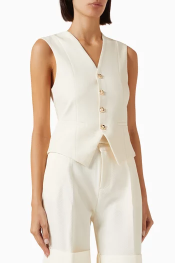 Pleated Waistcoat in Linen