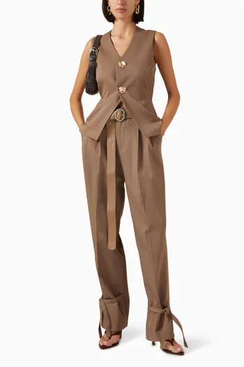 Extended Belt Cuff Tie Pants