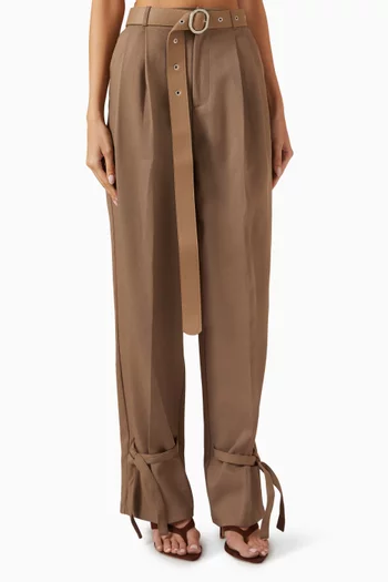 Extended Belt Cuff Tie Pants
