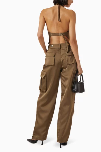 Claudette Halterneck Top in Satin