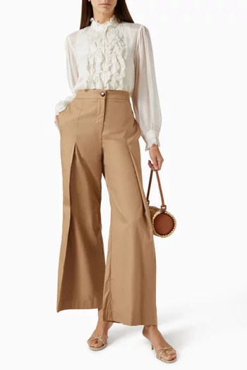 Pleated Flared Pants