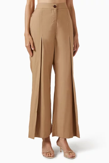 Pleated Flared Pants