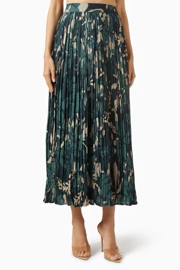 Floral-print Crinkled Midi Dress