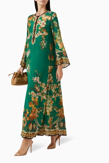 Ghazal Printed Kaftan in Bemberg Crepe