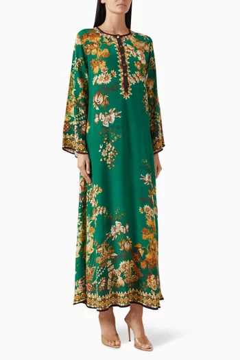 Ghazal Printed Kaftan in Bemberg Crepe