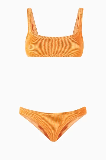 Bralette Bikini Top in Seersucker-fabric
