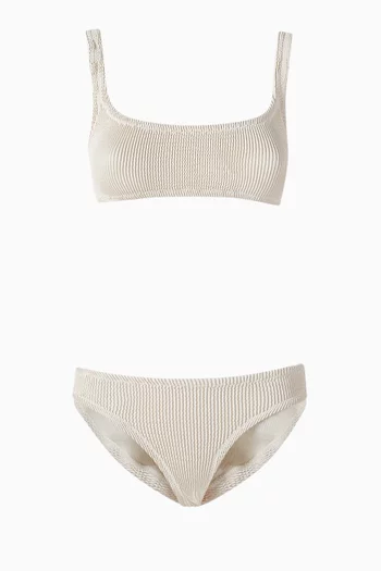 Bralette Bikini Top in Seersucker-fabric