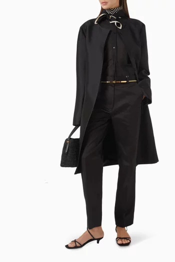 Collarless Coat in Lazimir Silk