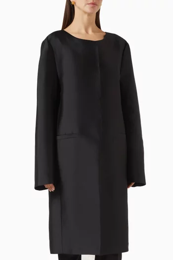 Collarless Coat in Lazimir Silk